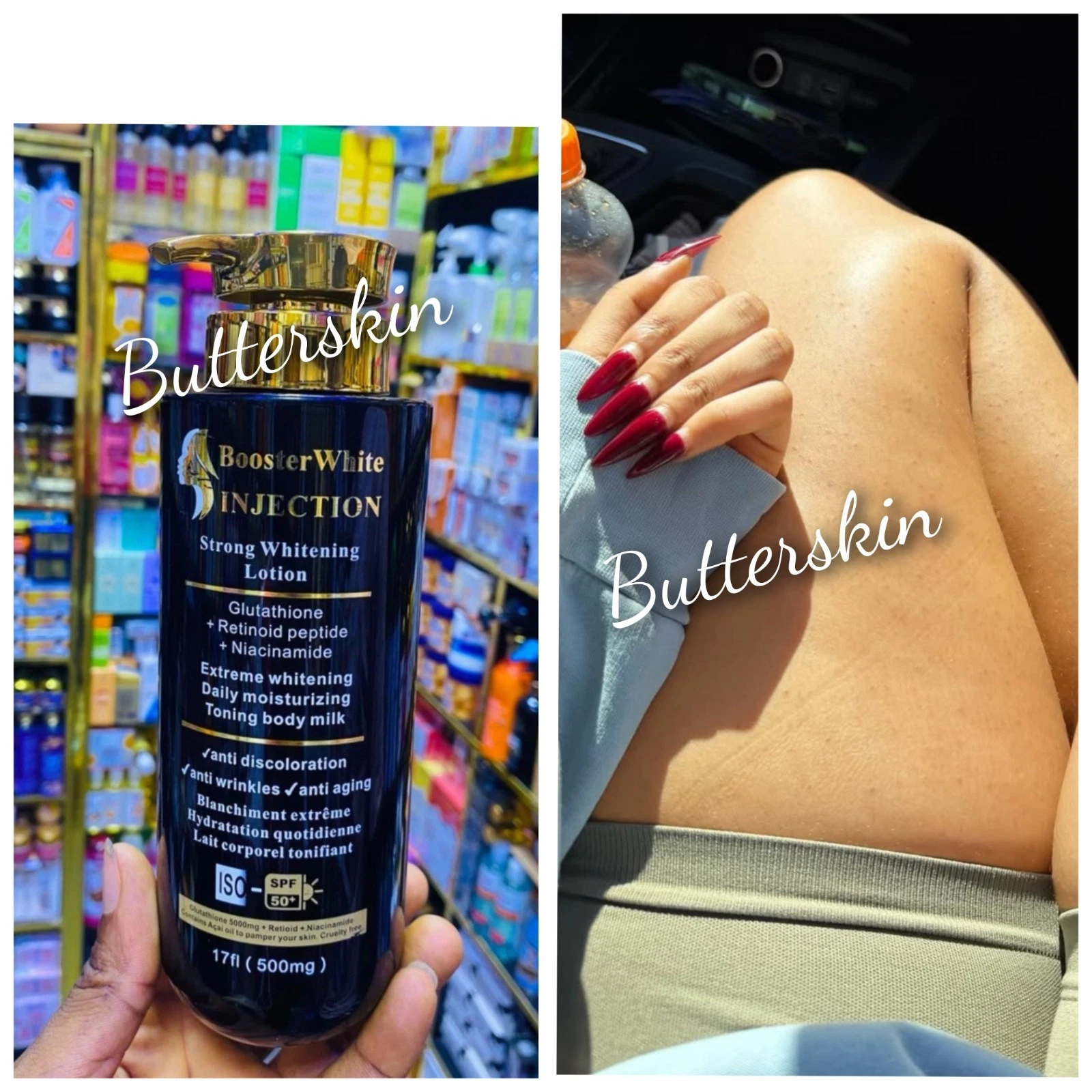 Booster White Body Lotion Glutathione Naicinamide Retinol Peptide Daily...