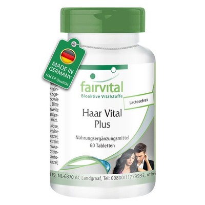 Haar Vital Plus 60 Tabletten | kraftvolles Haar, weniger Haarausfall | fairvital