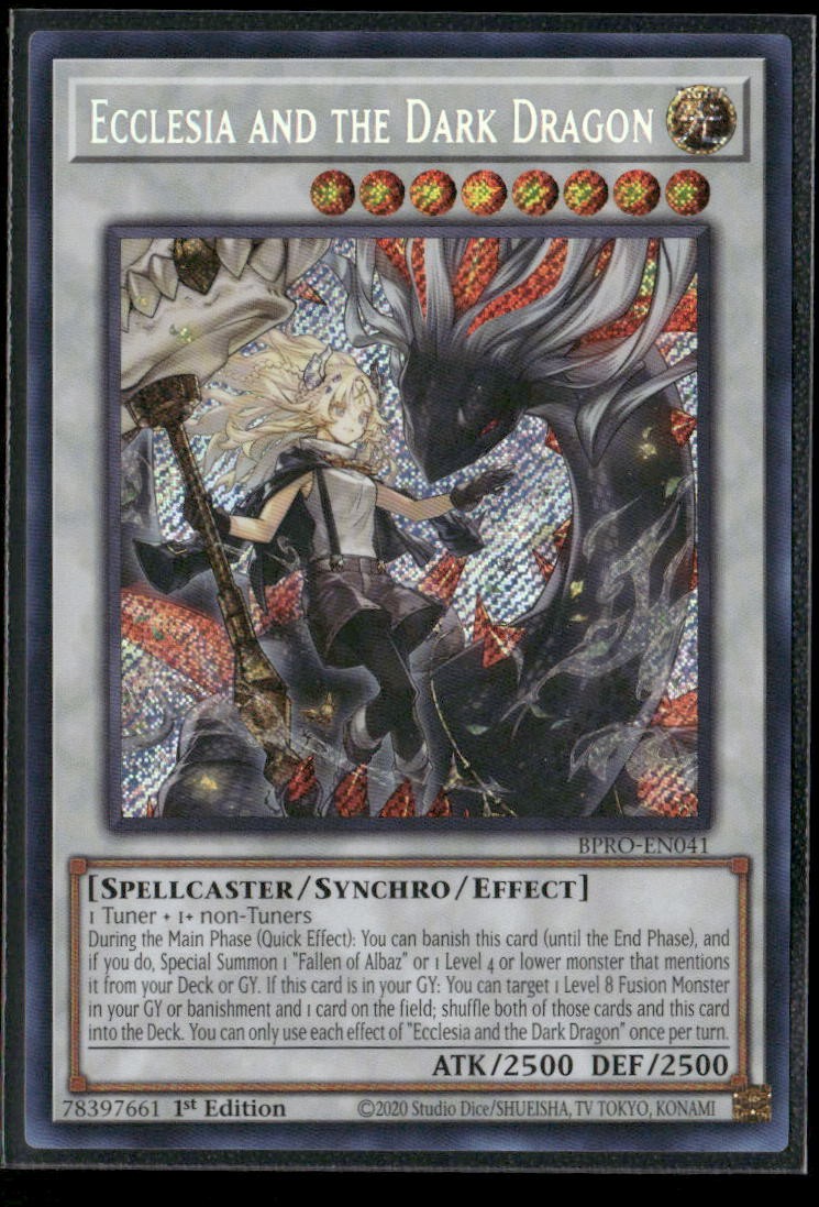 Ecclesia and the Dark Dragon 1st Edition Secret Rare Burst Protocol BPRO-EN041 N