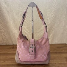 Vintage Coach Soho Signature Shoulder Bag 6823 Baby Pink Women Pre-Owned