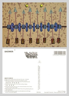 Postkarte - 3D Stereogramm Magic Eye Optical Illusion Artwork UNBESPOSTED