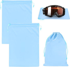 Ski Goggle Bag, Soft Microfiber Pouch Protective Storage Bags Case with Drawstri