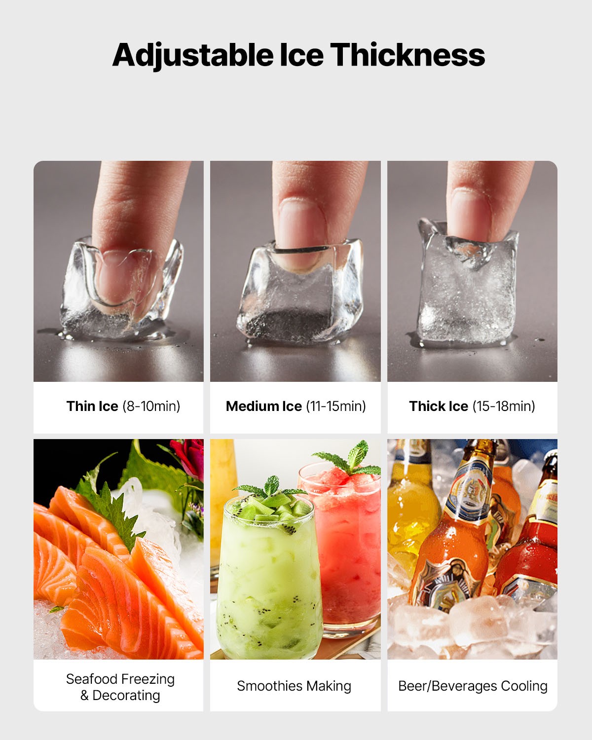 VEVOR Commercial Ice Maker Machine - Head 400 lbs/Day Self-Cleaning Ice Maker