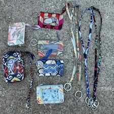 Vera Bradley Coin Wallet Purse Strap Lanyard Set Lot 10 Bag Mini Small Flaws