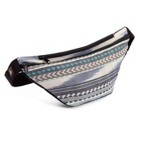 Bauchtasche | Ethno Collection | Ikat-Webstoff, Schwarz-Weiß-Blau Gemustert