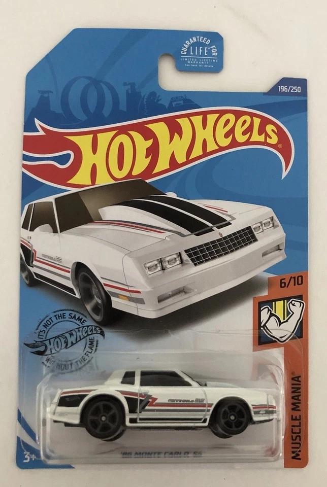 (1) Hot Wheels 2020 M/L #196/250 '86 Monte Carlo SS 6/10 Muscle Mania blanco Foto 2 de 4