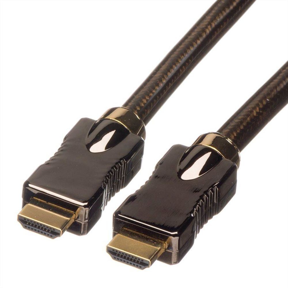 ROLINE HDMI Ultra HD Kabel mit Ethernet 4K Stecker/Stecker schwarz geschirmt 3m