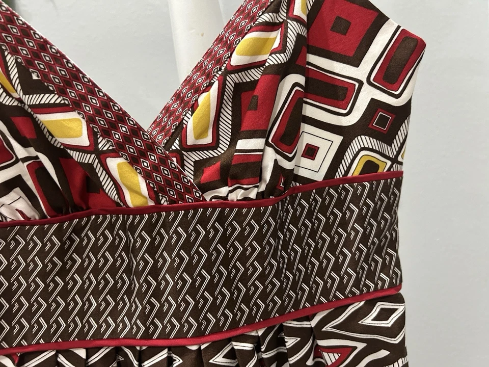 Vestido Babydoll Ana Vintage Y2K Marrón Preppy Boho Hada Grunge Artístico Talla 4 Foto 3 de 4