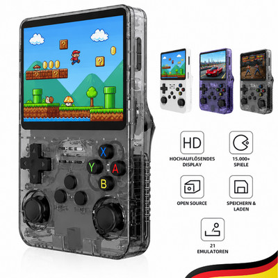 R36S Retro Handheld Spielekonsole 3,5 Zoll IPS 128GB Linux Portable Konsole