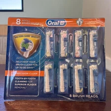 NEW Oral-B Precision Clean Refill Brush Heads 8 Count Bacteria Guard OEM Genuine