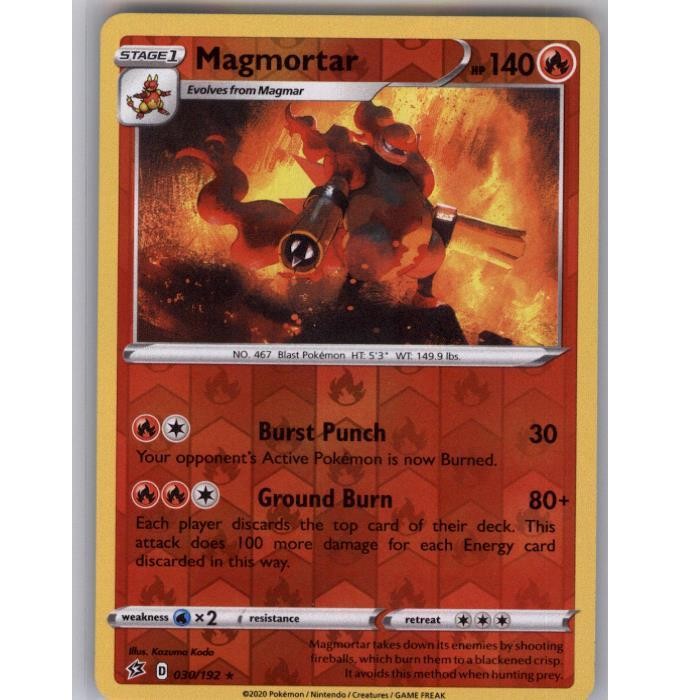 Magmortar 030/192 Rare Rebel Clash Pokemon Reverse Holo Near Mint