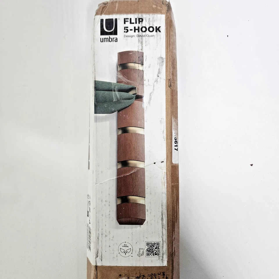 Perchero Umbra Abatible 5 Ganchos Montaje en Pared Marrón Nogal NUEVO Caja Envejecida 318850 Foto 2 de 4