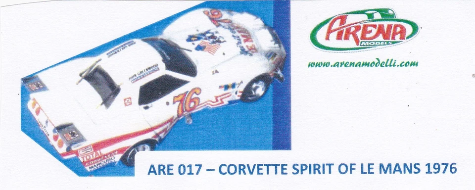 . decal Corvette #76 Spirit of Le Mans 1976 - Arena decal kit 1/43 - Photo 2/2