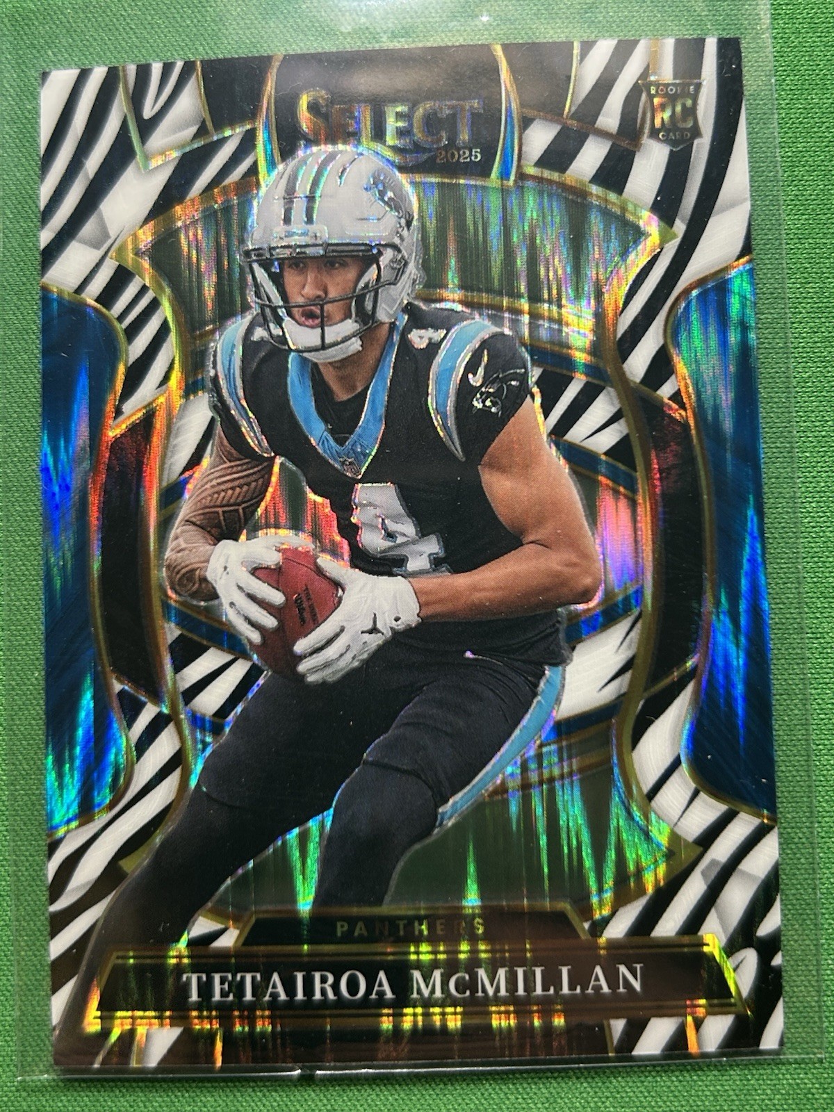 2025 Panini Select - Concourse Tetairoa McMillan #44 Zebra Prizm (RC) Panthers