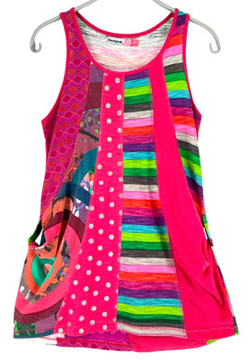 Desigual Kids Girls Round Neck Sleeveless T-Shirt Size 7 - 8 Years