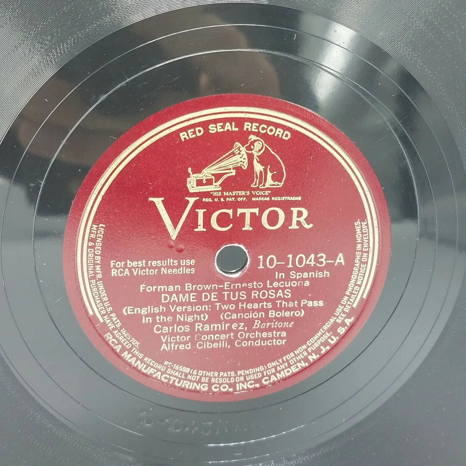 Carlos Ramirez - Dame De Tus Rosas / Mala Noche - RCA Red SEal 78 RPM Near Mint - Image 3 of 4