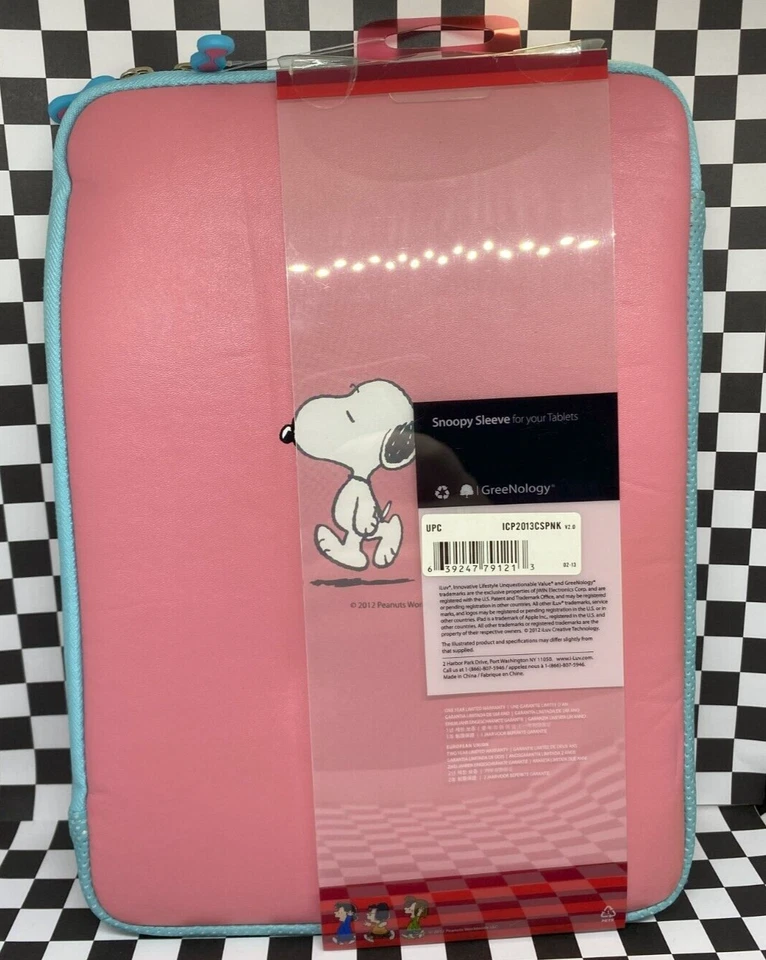 iLuv GreeNology Pink Peanuts Snoopy Sleeve for Tablets 8.25In x 11 In - Image 3 of 3