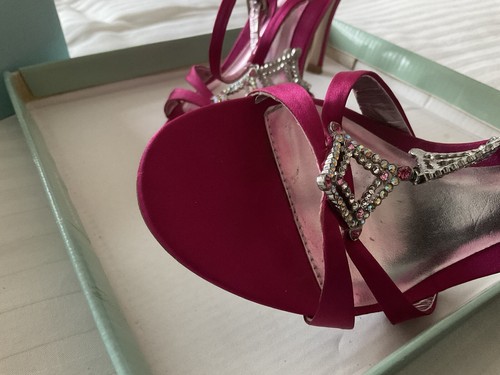 Neu Ravel rosa Satin & Kristalle Schuhe High Heel Hochzeit/besondere Anlässe 4 - Bild 5 von 5