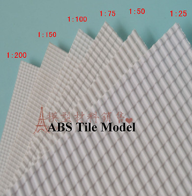 ABS13 4pcs ABS Styrene Tile Roofs patterns A4 215mm x 300mm White O Scale ABS13 4pcs ABS Styrene Tile Roofs patterns A4 215mm x 300mm White O Scale