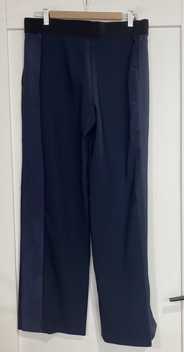 JIGSAW Crepe Split Hem Jogger Pants New Sz 14 Navy - Picture 8 of 9