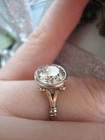 Art Deco Round Cut Lab Created Diamond Engagement 14Ct White Gold Finish Ring