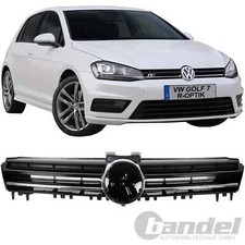 KÜHLERGRILL RIPPEN SCHWARZ mit CHROM LEISTE GRILL für VW GOLF 7 R Line Rline KÜHLERGRILL RIPPEN SCHWARZ mit CHROM LEISTE GRILL für VW GOLF 7 R Line Rline