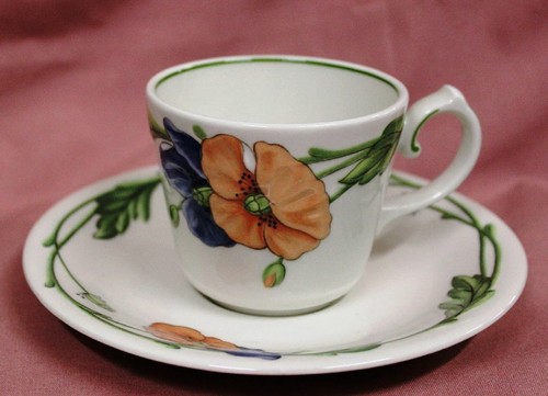 VILLEROY BOCH V&B Amapola Kaffeegedeck 3-tg Kaffeetasse Untere Kuchenteller 8754 - Picture 3 of 5