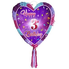Birthday Heart pinata girls party theme number game pink 1 2 3 4 5 6 7 8 9 10 UK