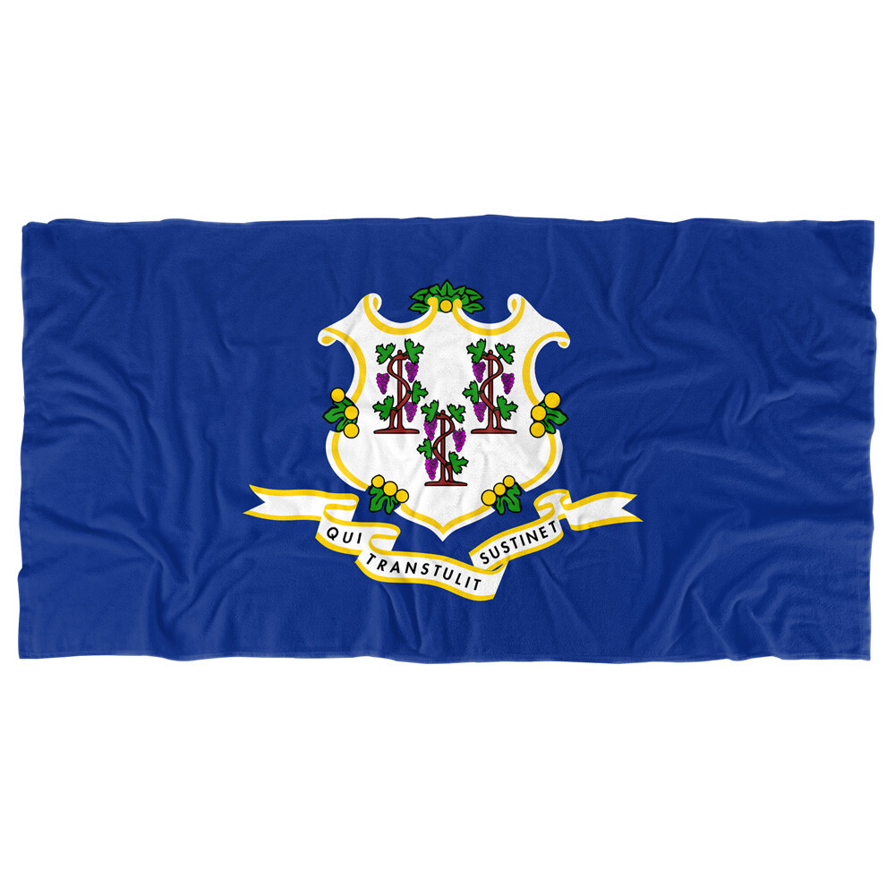 Connecticut Flag Beach Towel, 30