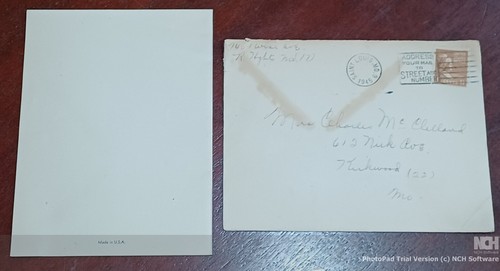 WWII Sympathy Cards Envelopes Condolences Wife of Fallen Soldier Used Lot of 5 - Picture 16 of 16