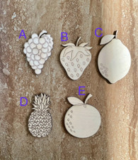 Laser Cut Wood Fruit Cutout Unfinished Wooden Craft Shape DIY Decor