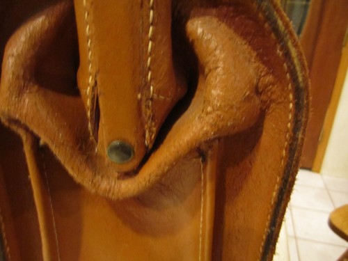 Vintage Geniune Split Cowhide Leather Doctors Satchel / Briefcase Bag - Bild 11 von 12