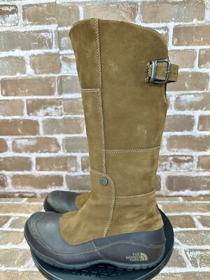 The North Face Anna Purna Tall Primaloft Brown Suede Winter Boots Womens Size 7