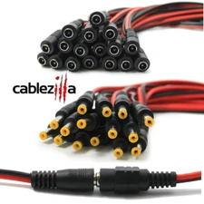 DC Power Pigtail Cable 18AWG 21.1X5.5 Wire Plug 12V 5A Cord Male Female LOT