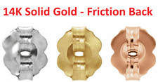 Best 14k Solid Gold Earring Back Friction Back 4.2mm Pad White Yellow Rose USA