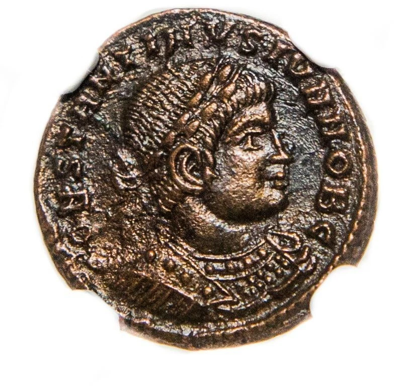 NGC XF Roman AE3/4 of Constantine II AD 316-340 NGC EXTREMELY FINE EPFIG HOARD - Image 2 of 3