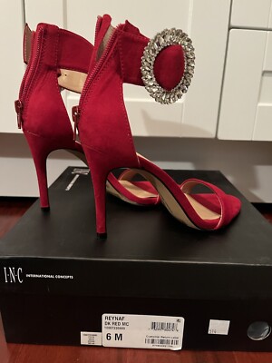 INC Reynaf Dark Red Sandals Heels 