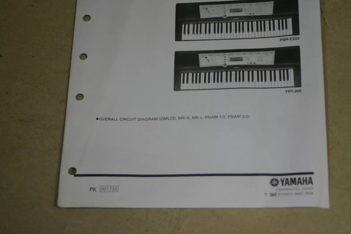 Yamaha PSR-E203/YPT-200 Portatone Overall Circuit Diagram | eBay