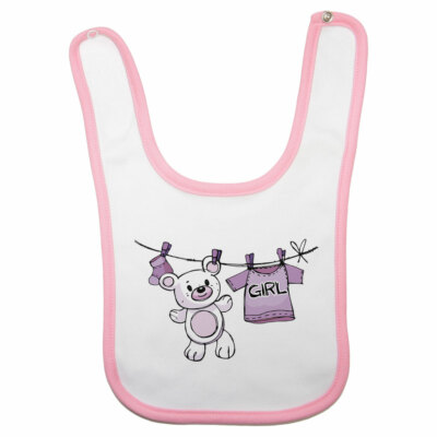 Fupies Bavaglino Neonato Personalizzato 'It's A Girl' – Made In Italy, 15x30 Cm, Chiusura A Pressione