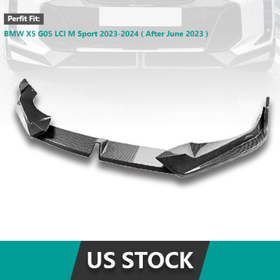 For 2023-24 BMW X5 G05 LCI M Sport Carbon Fiber Style Front Spoiler Lip Body Kit