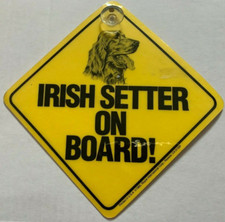 Irish Setter on Board Car Window Sign w/ Suction Cup - 1985 - Royce Int'l