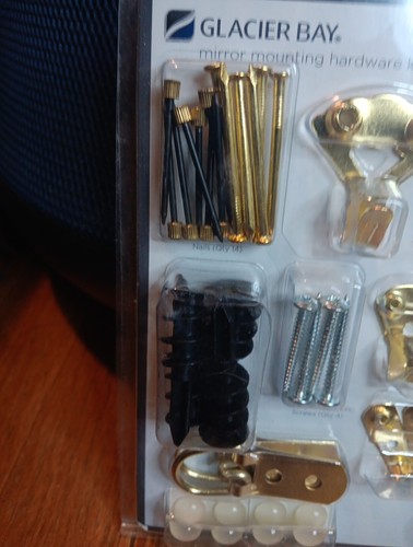 Lot of 2 Wall Mirror Hanging Holder Clips Kits w Screws & Anchors Mounting 44pcs - Picture 5 of 11