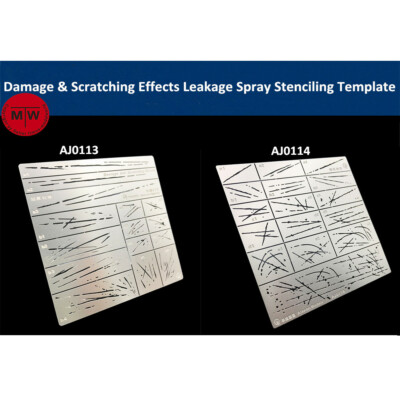 Alexen AJ0113/AJ0114 Damage Scratching Effects Leakage Spray Stenciling Template