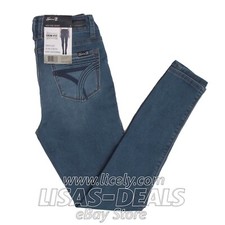 New Womens Seven7 High Rise Skinny Jeans Blue Denim Green 4 6