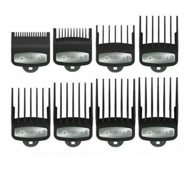 Wahl 8 Pcs Full Set for Hair Clipper Attachments Premium Metal Guards UK SELLER for sale online