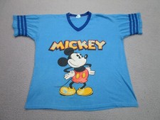VINTAGE Disney Shirt Mens XL ringer Single Stitch 50/50 USA Disneyland V-Neck