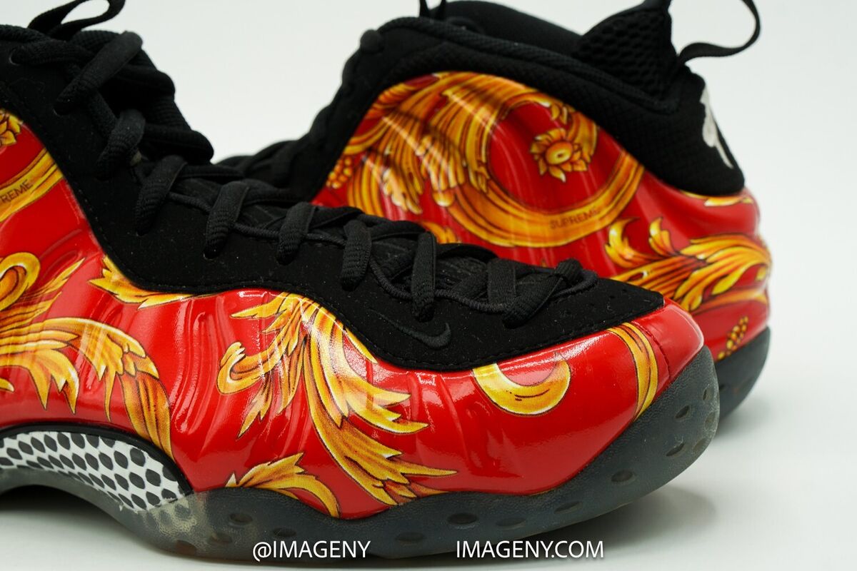 NIKE FOAMPOSITE ONE SUPREME USED SZ 9.5 SPORT RED BLACK NIKE FOAMPOSITE ONE SUPREME USED SZ 9.5 SPORT RED BLACK