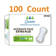 100, Secure Bladder Control Pads Extra PLUS Absorbency Pad Booster Pad SP1563