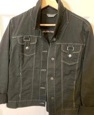 Motto Womens Sz L Black Denim Jacket