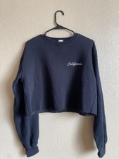 J. Galt / Brandy Melville Black Cropped California Pullover Sweatshirt Size S